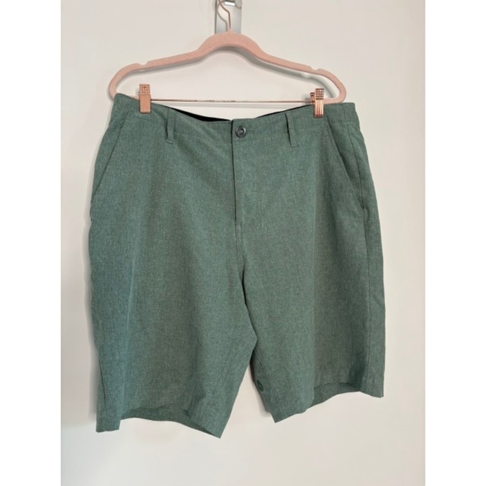 Volcom Surf & Turf Mens Green 4-Way Stretch Hybrid Shorts Size 34 Heathered